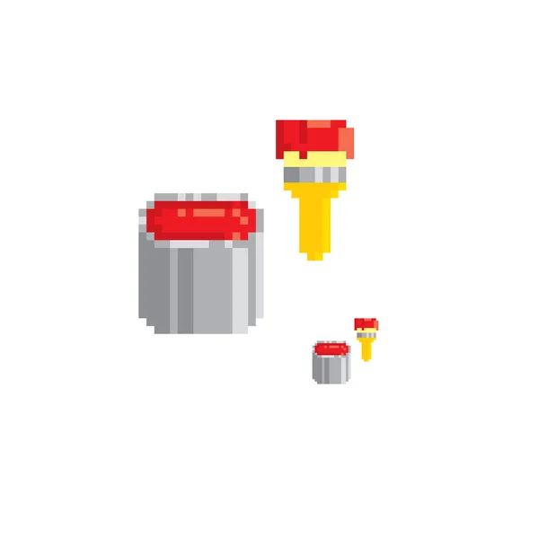 Ferramentas para reparo doméstico. Conjunto de ícones. Estilo gráfico de computador da velha escola. Design de elemento decorativo para logotipo, adesivo, web, aplicativo móvel. Ativos do jogo 8-bit sprite. Ilustração plana —  Vetores de Stock