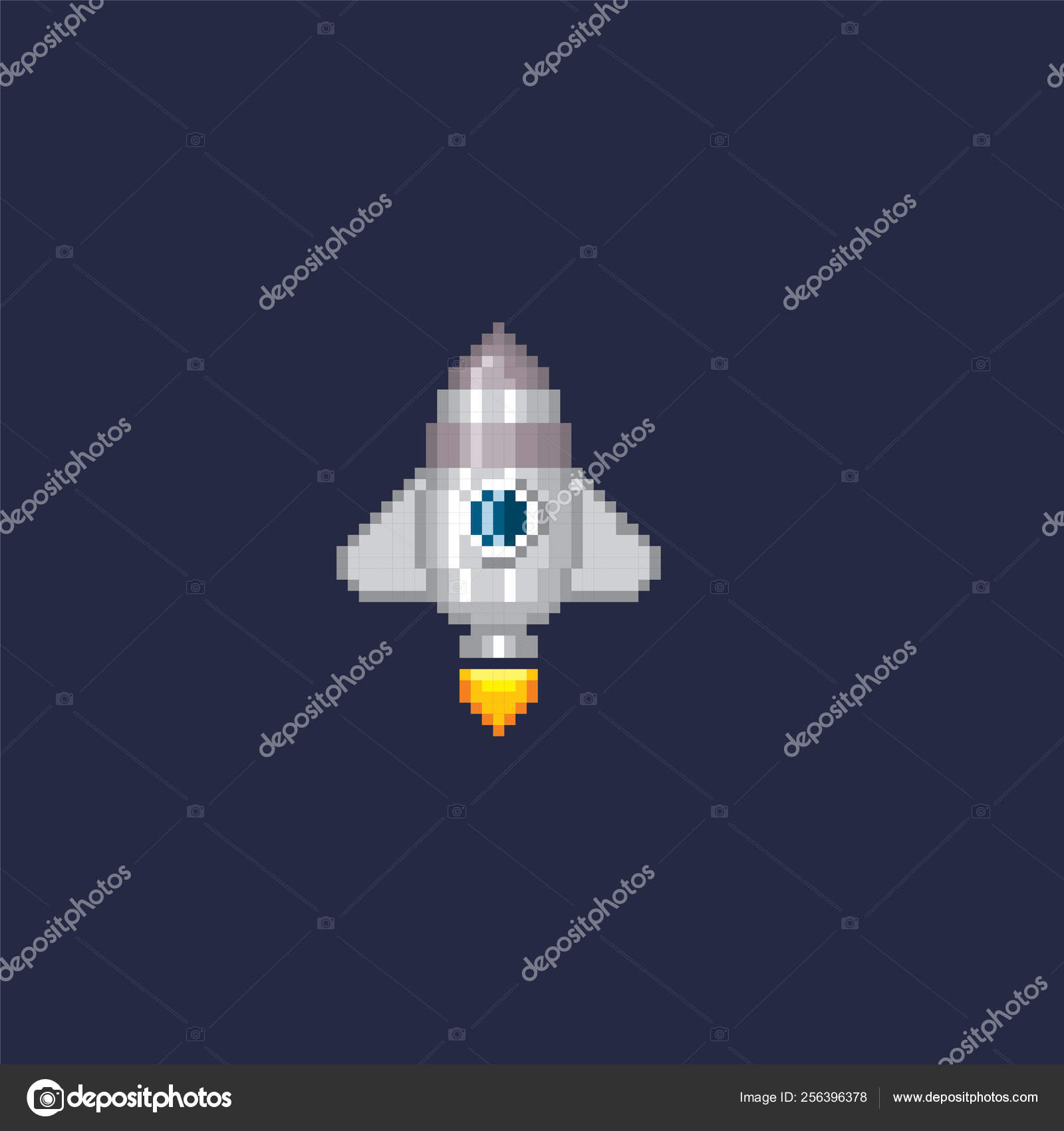 depositphotos_256396378-stock-illustration-spaceship-rocket-ufo-pixel-art Pixel Art Spaceship @koolgadgetz.com.info