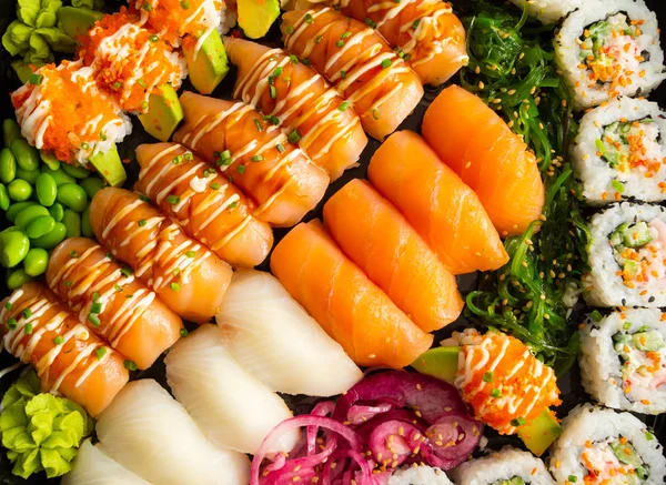 Sushi food art - beautiful and colorful dinner