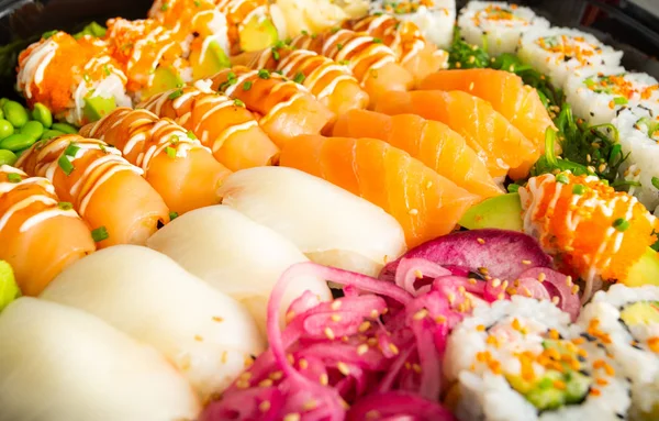Sushi food art - beautiful and colorful dinner