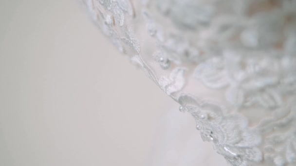 Dentelle Sur Une Robe Blanche — Video