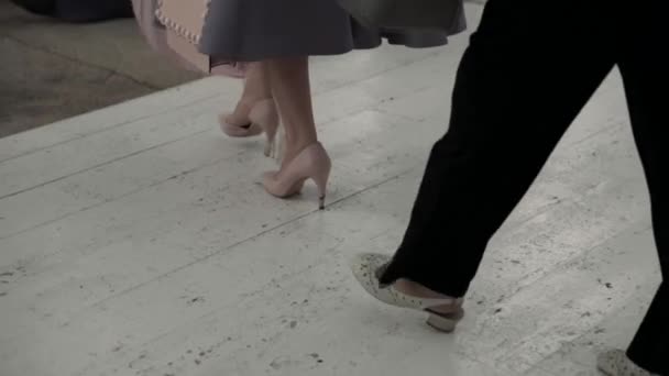 Feet Guests Having Banquet — Stock Video