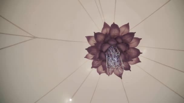 天花板上的巨大的粉色莲花 — 图库视频影像