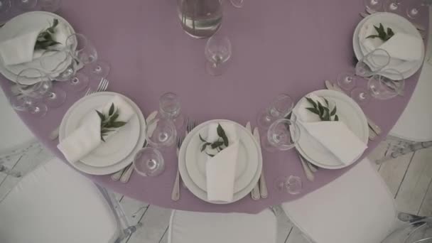 Assiettes Verres Sont Sur Table — Video