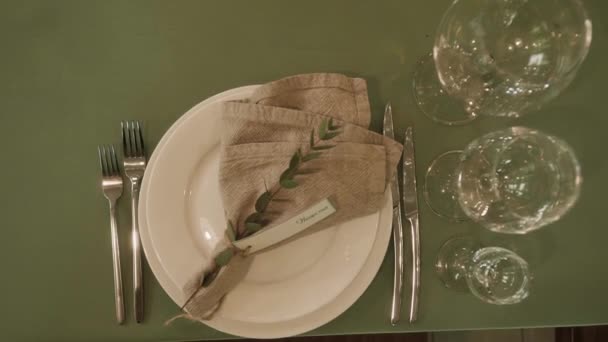 Assiettes Verres Sont Sur Table — Video