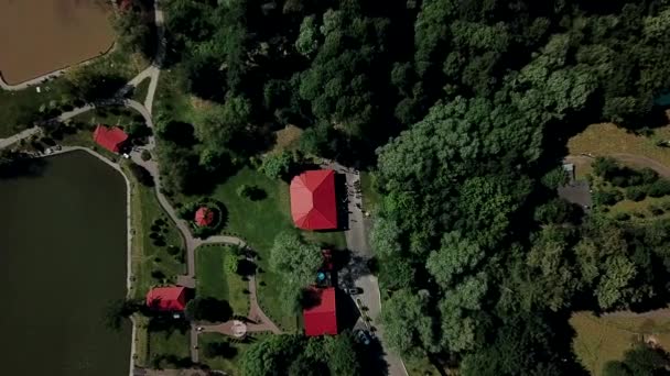 Prairies Verdoyantes Avec Maisons Vue Aérienne — Video