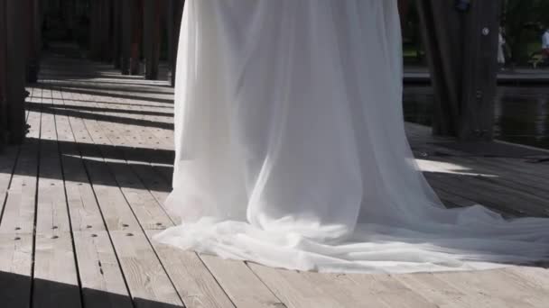 Hem Women Wedding Dress Lush — Stock Video