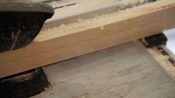 Tischler Der Werkstatt Der Mensch Arbeitet Mit Holzwerkstoffen Tischler Der — Stockvideo
