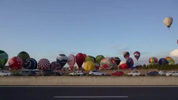 Vilafranca Bonany Balearic Islands Spain October 2019 Hot Air Balloons — Stock Video