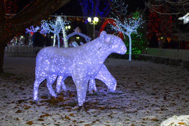 Noel ışıkları bahçe dekorasyon 