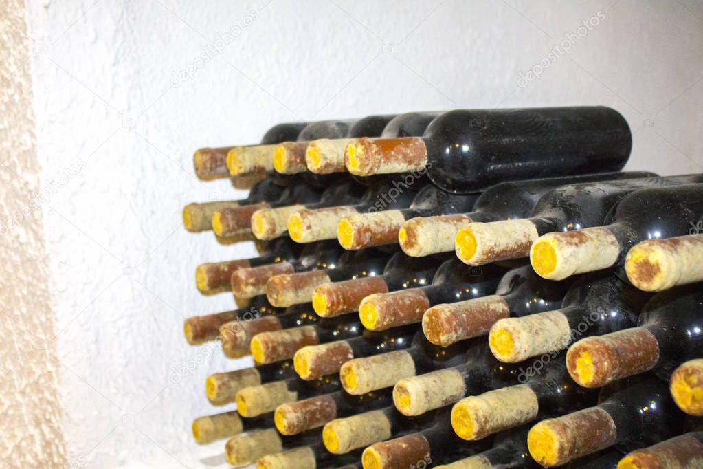 old wine bottles collection