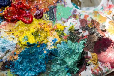 Petrol akrilik renk splash paleti