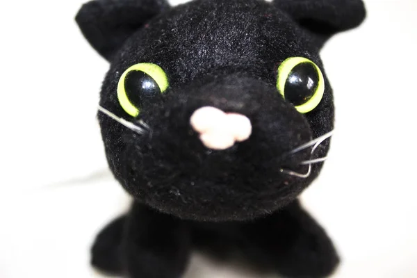 Pluszowa Zabawka Czarny Kot — Zdjęcie stockowe
