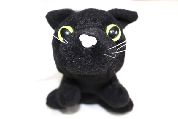 Pluszowa Zabawka Czarny Kot — Zdjęcie stockowe