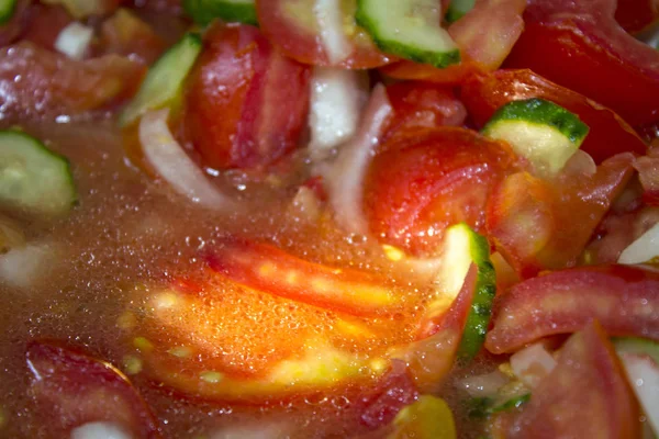 Tomates Concombre Légumes Salade Nourriture — Photo