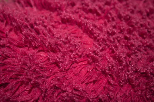 Fourrure Artificielle Tissu Rouge Texture Fond — Photo
