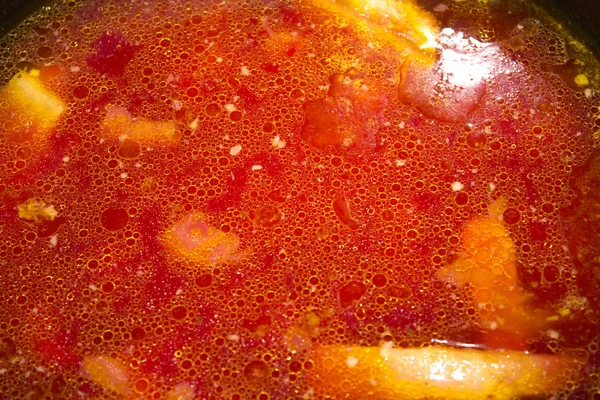 Pentola Con Zuppa Borscht — Foto Stock