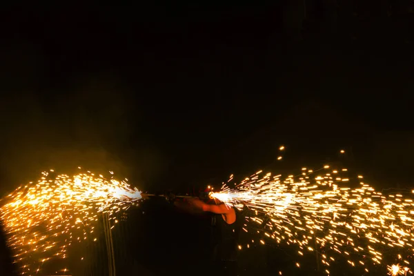 Fuego Fuegos Artificiales Espectáculo Danza —  Fotos de Stock