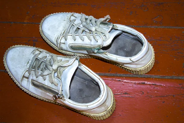 Old White Sneakers Footwear — Stock Photo, Image