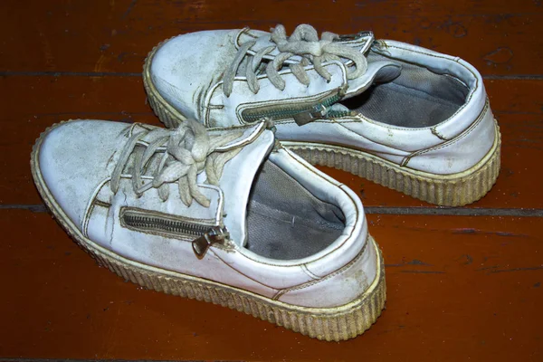 Old White Sneakers Footwear — Stock Photo, Image