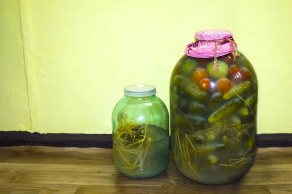 Jar Bottle Pickles Homemade — Stock Photo, Image
