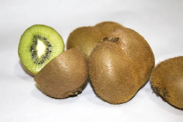 Kiwi Tranche Fruits Fond Blanc — Photo