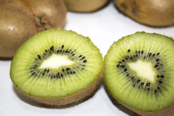 Kiwi Tranche Fruits Fond Blanc — Photo