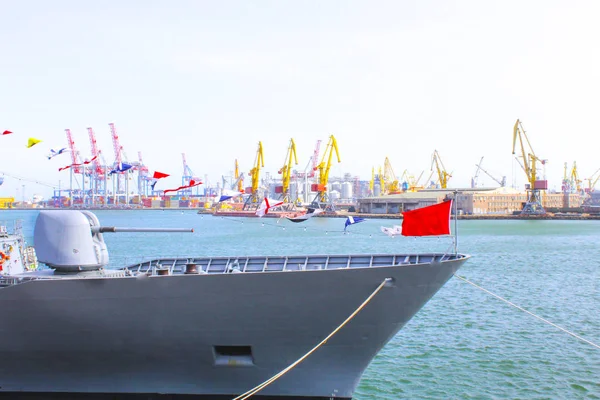 Navire Guerre Militaire Port Port — Photo