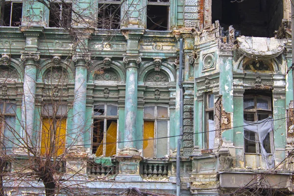 baroque building ruined old facade