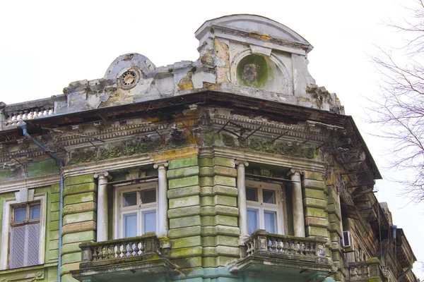 Bâtiment Baroque Ruiné Vieille Façade — Photo