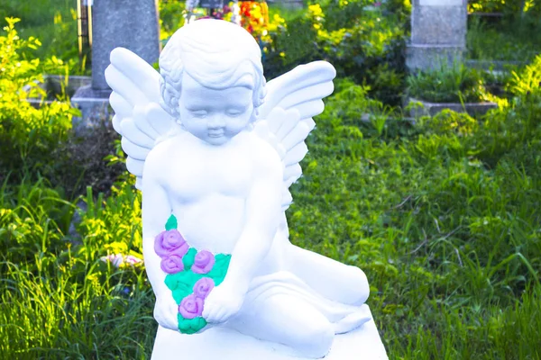 Viejo Tumba Ángel Tumba Estatua Escultura — Foto de Stock