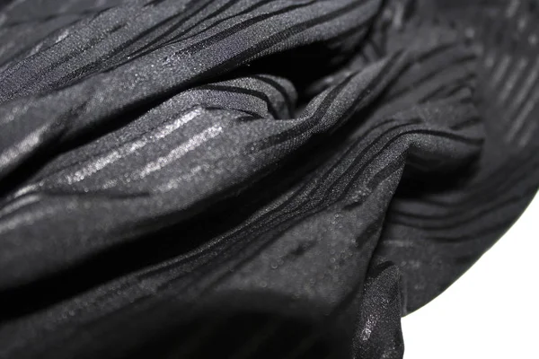 条纹黑色织物背景纹理 — 图库照片