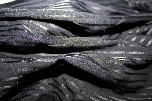 条纹黑色织物背景纹理 — 图库照片