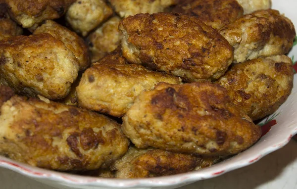 Homemade Fried Minced Meat Cutlets Closeup — Stock Photo, Image