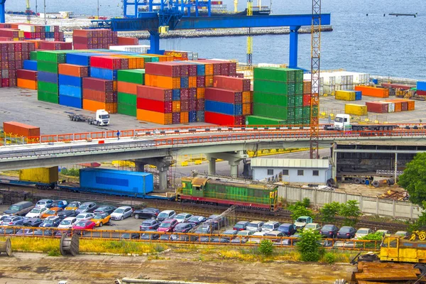 Industria Portuale Trasporto Container Gru — Foto Stock