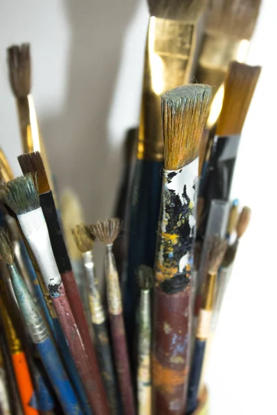 Old Paint Brushes Lot — Stock Photo, Image