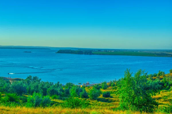 Hermosa Vista Sobre Agua Verde Del Río Prut Moldova — Foto de Stock