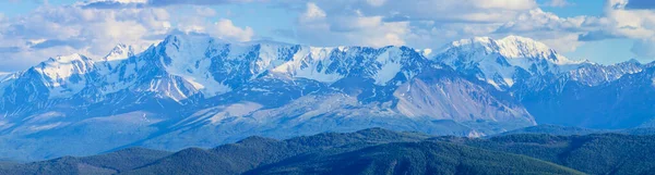 Groot Panorama Van Bergen Toerisme Altai Uitzicht Zomer — Stockfoto