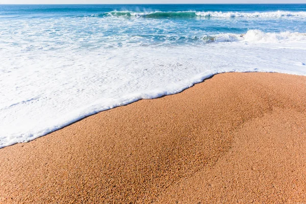Plaży Linii Brzegowej Niebieski Ocean Fala Umyć Zbliżenie Scenic Natura — Zdjęcie stockowe