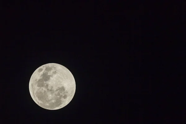 Pleine Lune Avec Visuel Clair Des Détails Planète Dans Ciel — Photo