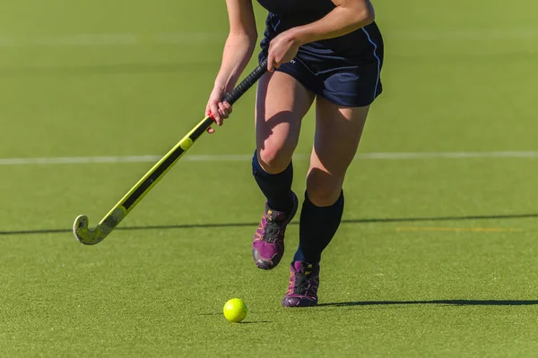 Hockey Action Anbstract Photo Unidentified Girl Player Running Legs Ball — Stock Photo, Image