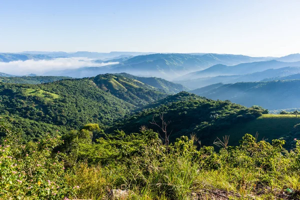 Scenic Valleys Thousand Hills Zulu Homes Mist — Stock Photo, Image