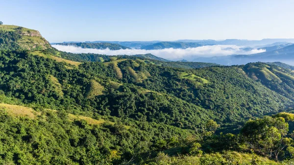 Scenic Valleys Thousand Hills Zulu Homes Mist — Stock Photo, Image