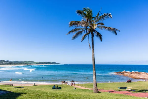 Scenic Beach Blue Ocean River Mouth — Stock Photo, Image