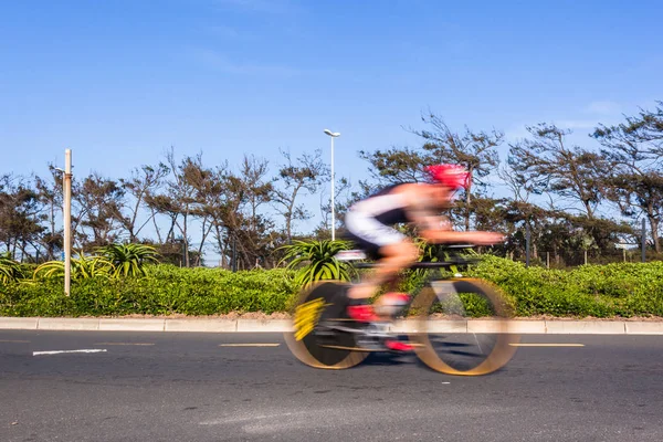 Cyclisme Athlète Route Action Mouvement Vitesse Flou — Photo