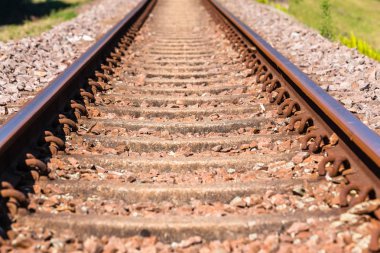 Tren Demiryolu Hattı Closeup Detay Kırsal