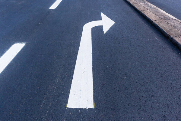 Road Markings White Arrow Sign Directions