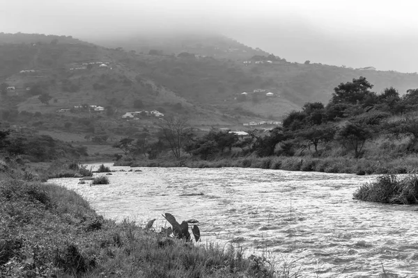 River Valley Mist Vintage Africa Landscape — Stock Photo, Image