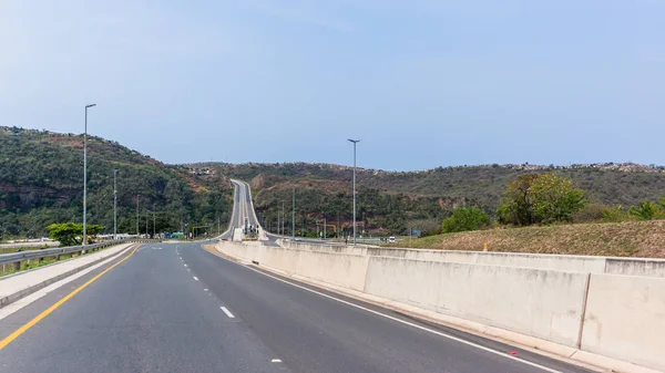 Road Highway Driving Valley Bridge — Stockfoto