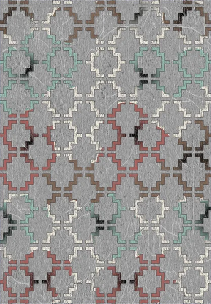 Matta Färgglada Geometri Stickat Slitage Leopard Matta Textur — Stockfoto